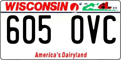 WI license plate 605OVC