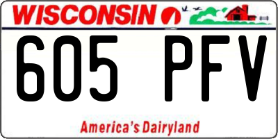 WI license plate 605PFV