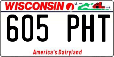 WI license plate 605PHT