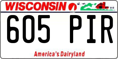 WI license plate 605PIR