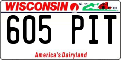 WI license plate 605PIT