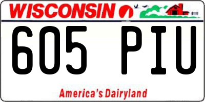 WI license plate 605PIU