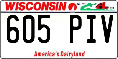 WI license plate 605PIV