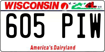 WI license plate 605PIW