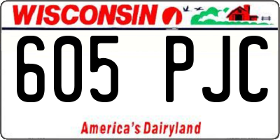 WI license plate 605PJC