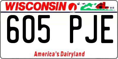 WI license plate 605PJE