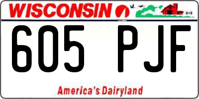 WI license plate 605PJF