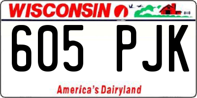 WI license plate 605PJK