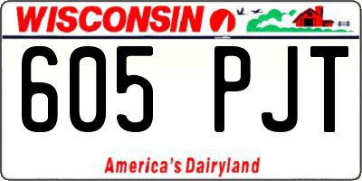 WI license plate 605PJT