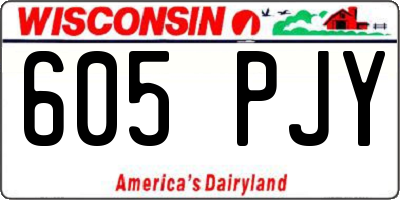 WI license plate 605PJY