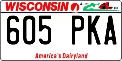 WI license plate 605PKA