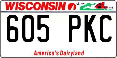 WI license plate 605PKC
