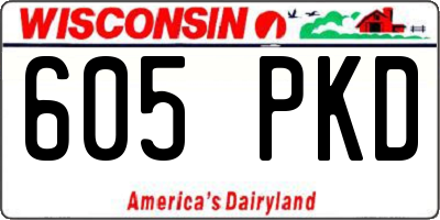 WI license plate 605PKD