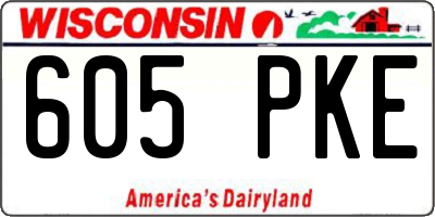 WI license plate 605PKE