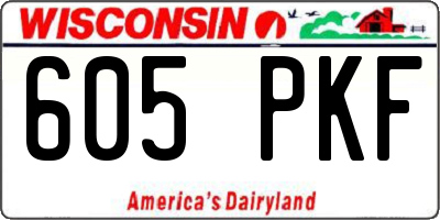 WI license plate 605PKF