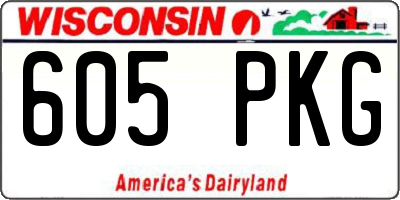 WI license plate 605PKG