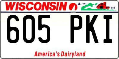 WI license plate 605PKI