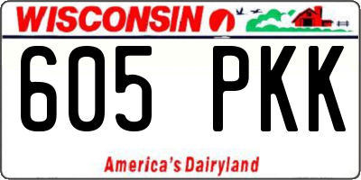 WI license plate 605PKK