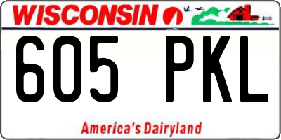 WI license plate 605PKL
