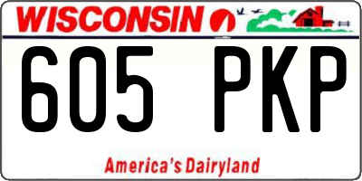 WI license plate 605PKP