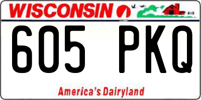 WI license plate 605PKQ