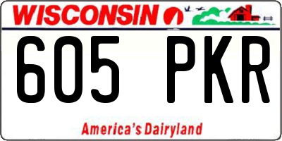 WI license plate 605PKR