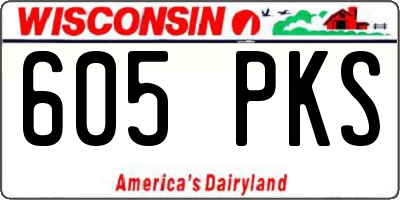 WI license plate 605PKS