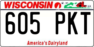 WI license plate 605PKT