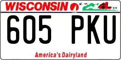 WI license plate 605PKU