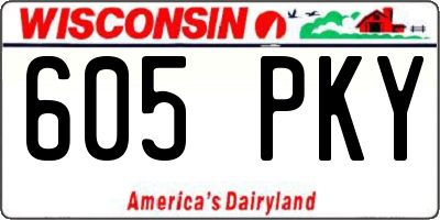 WI license plate 605PKY