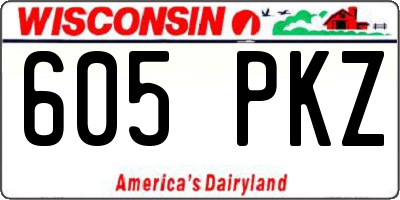 WI license plate 605PKZ