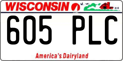 WI license plate 605PLC