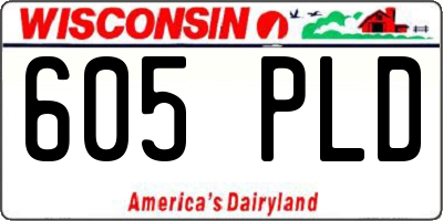 WI license plate 605PLD
