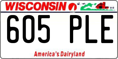 WI license plate 605PLE