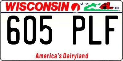 WI license plate 605PLF