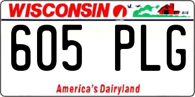 WI license plate 605PLG