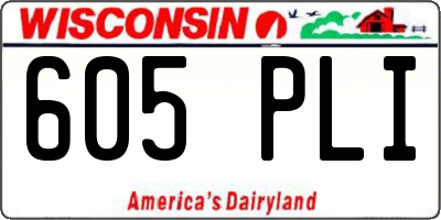 WI license plate 605PLI