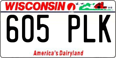 WI license plate 605PLK