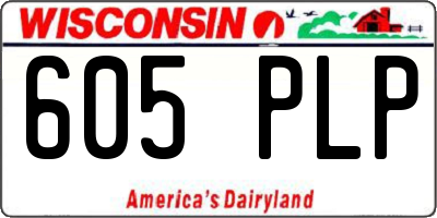 WI license plate 605PLP