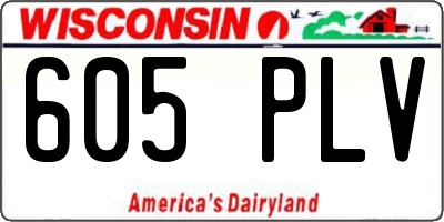 WI license plate 605PLV