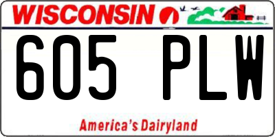 WI license plate 605PLW