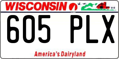 WI license plate 605PLX