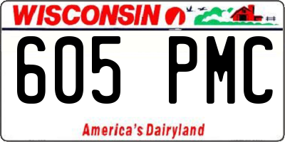 WI license plate 605PMC