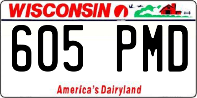 WI license plate 605PMD