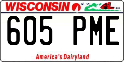 WI license plate 605PME
