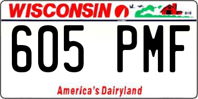 WI license plate 605PMF
