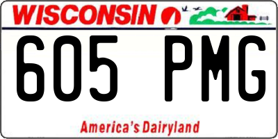 WI license plate 605PMG