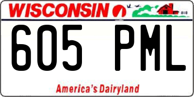 WI license plate 605PML