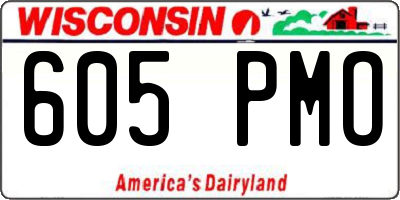 WI license plate 605PMO