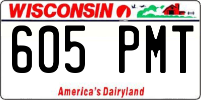 WI license plate 605PMT